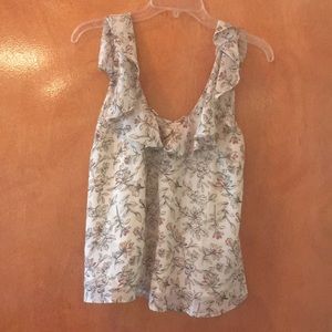 Ruffly floral tank top
